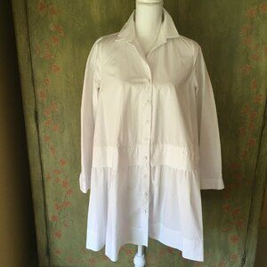 Alembika Oversized Long Sleeve White Tunic Shirt Size 0 (Small)